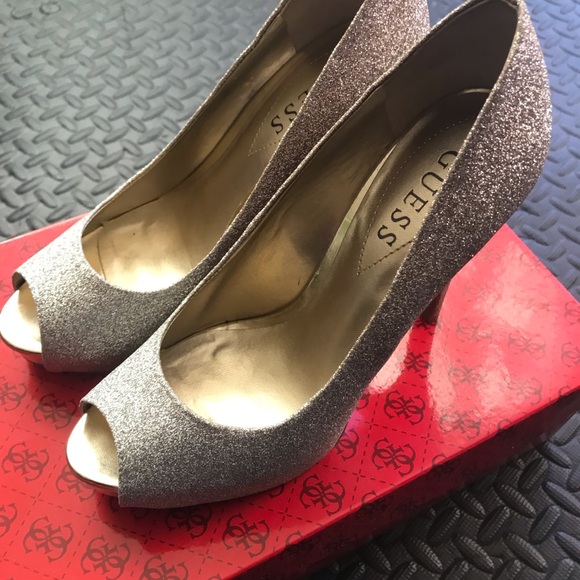Guess Shoes - Silver Gold ombré Guess 3” heel